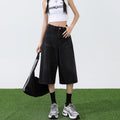Women's American-style Wide-leg Cropped Jeans Summer