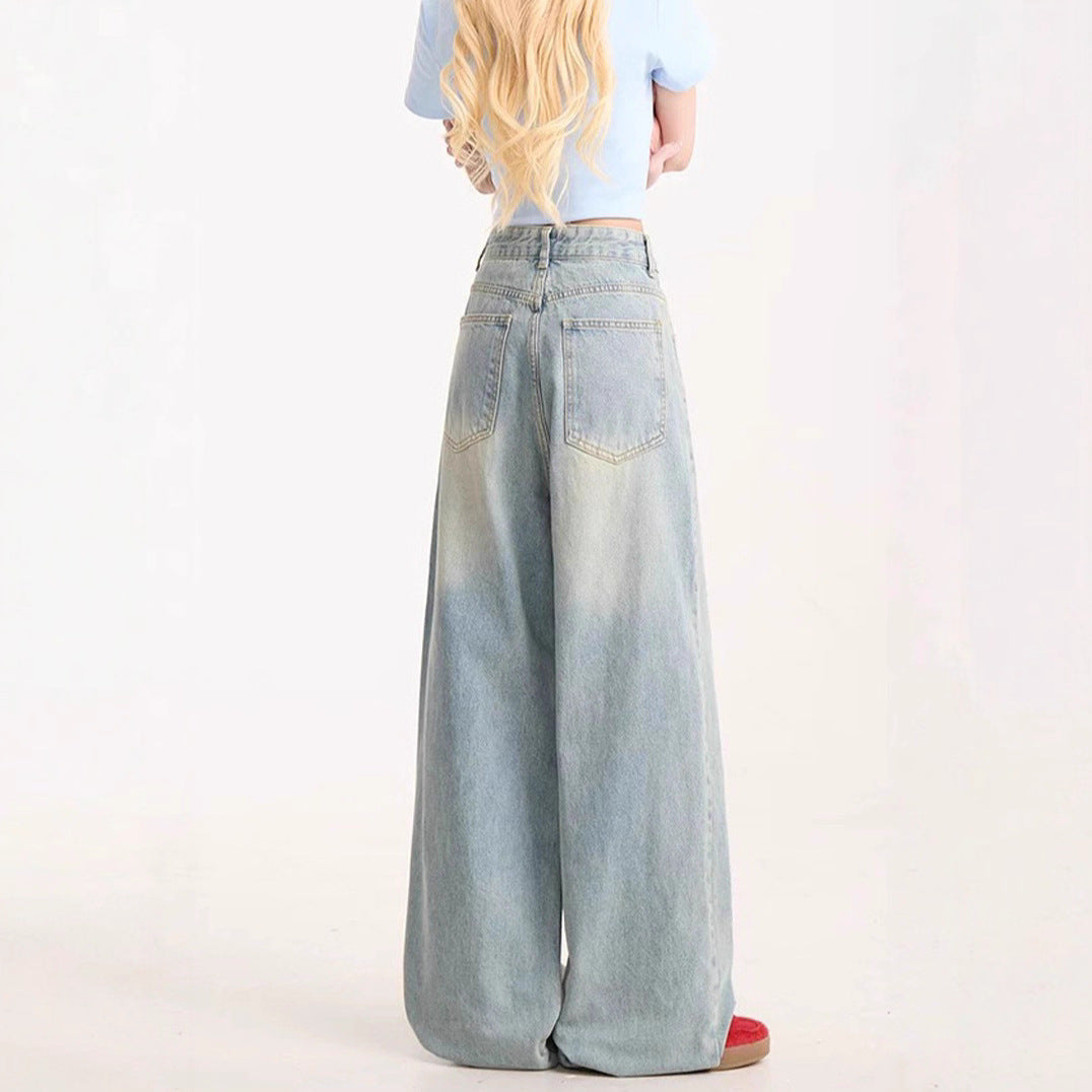 Cartoon Embroidered Jeans For Women